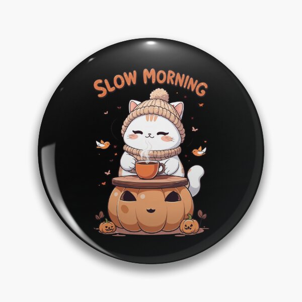 Item preview, Slow Morning Cat  Pumkin Halloween Cute T-Shirt designed and sold by Nuttajak.