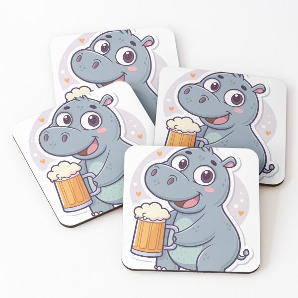 Item preview, Cute Hippo with Beer Glass designed and sold by Erik Visnievskij.