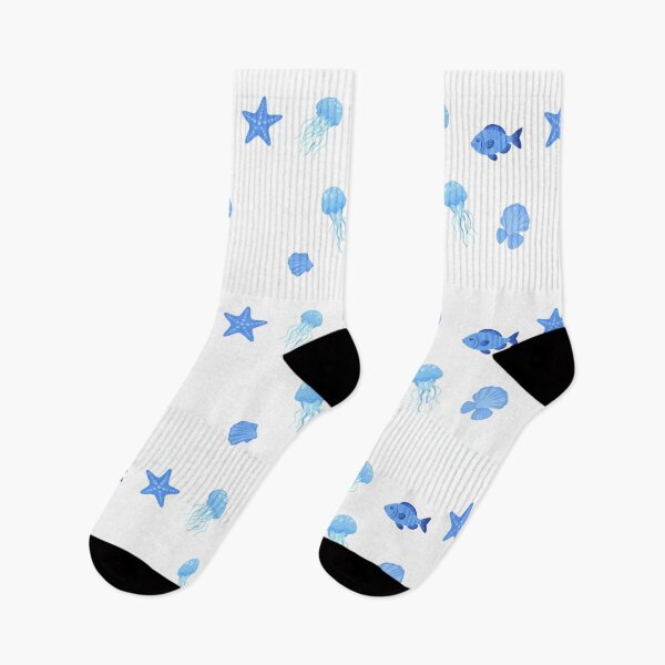 Item preview, Kawaii Aquatic Kids Pattern | Blue Jellyfish, Fish, and Starfish | Cute Nautical Print for Babies and Kids designed and sold by DibuHumor.