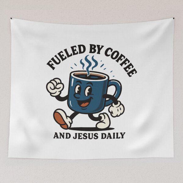 Item preview, Retro Coffee Cup Walking with Faith designed and sold by CoffeeNJesus.