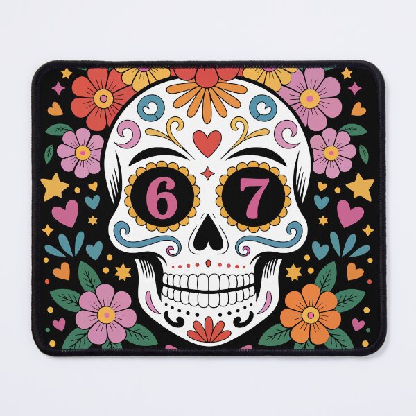 Item preview, Sugar Skull Six Seven 67 Meme Funny Dia De Los Muertos Design designed and sold by YourArt7.