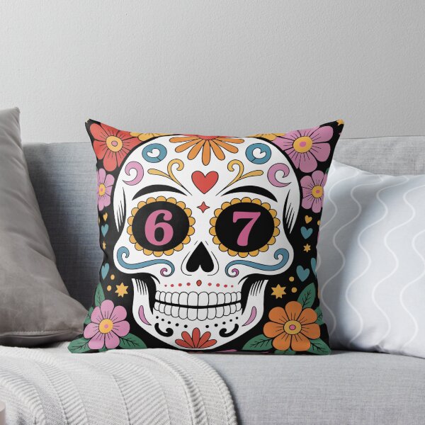 Item preview, Sugar Skull Six Seven 67 Meme Funny Dia De Los Muertos Design designed and sold by YourArt7.