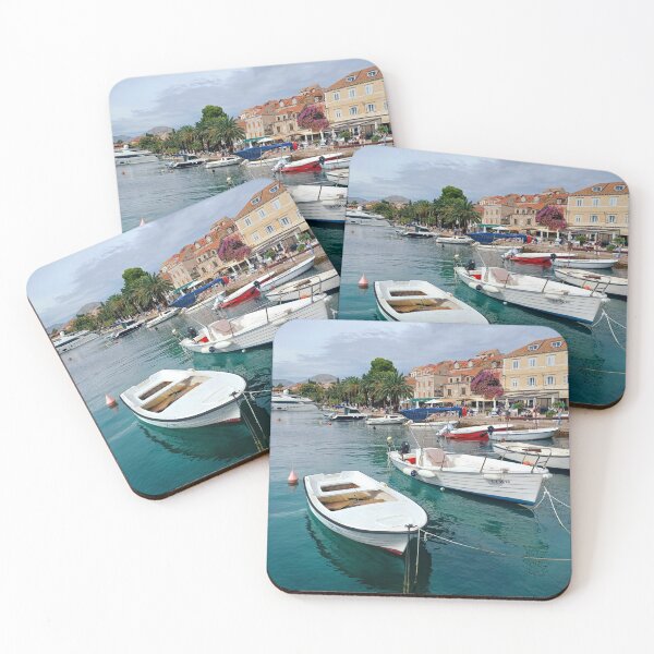 Item preview, Boats tied up in Cavtat, Croatia designed and sold by Kirsten Covington.