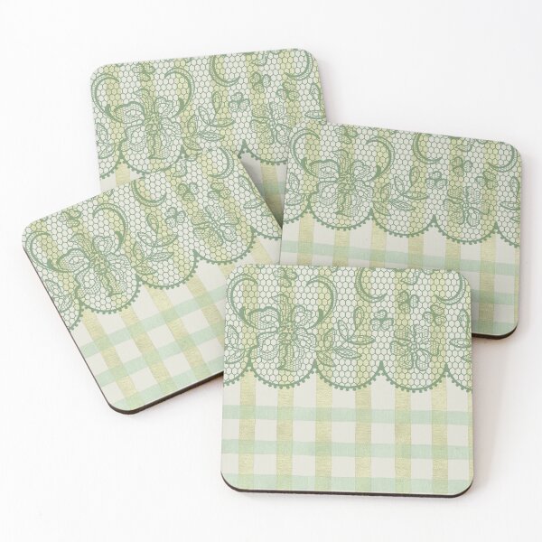 Item preview, Spring Parlour Morning Lace Gingham Linen inspired Sage Heritage Pattern designed and sold by Heritage Hive Studio.