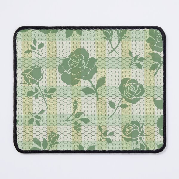 Item preview, Spring Parlour Rose Lace Sage Gold Linen inspired Heritage Pattern designed and sold by Heritage Hive Studio.