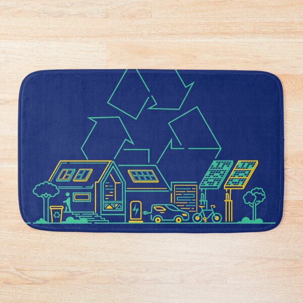 Item preview, concept of ecohouse, graphic of home that eco-friend with environment presented with outline style designed and sold by NiamLab.