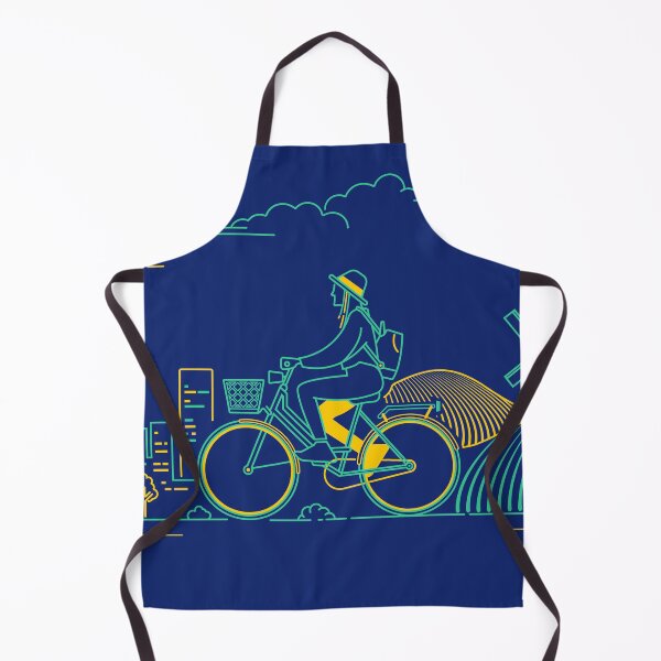 Item preview, concept of ecotourism or green transportation, graphic of traveler cycling on bicycle with natural and city view designed and sold by NiamLab.