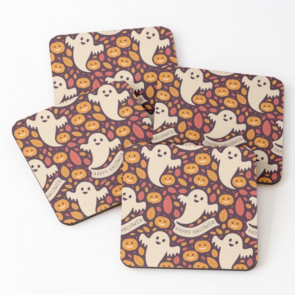 Item preview, Happy Halloween Ghost & Pumpkin Pattern | Cute Spooky Autumn Seamless Design designed and sold by graphicnew.