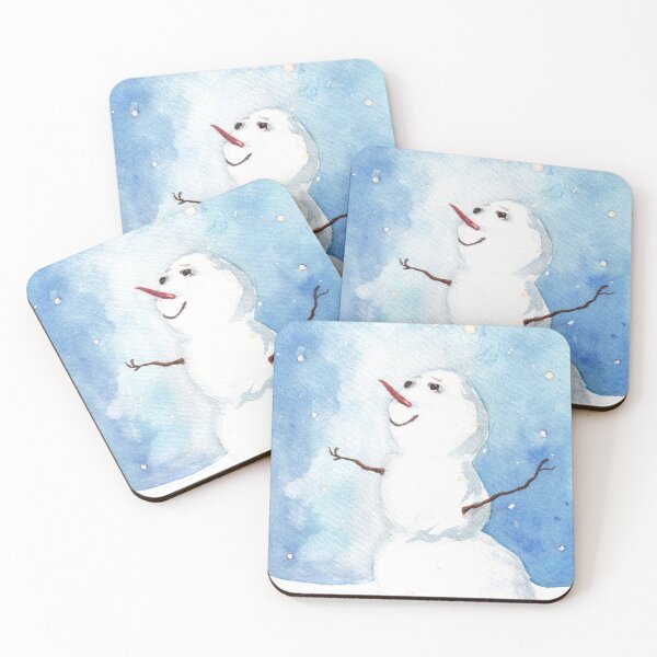 Item preview, Snowman Looking into the Snowy Blue Sky designed and sold by Anna-Michelle.