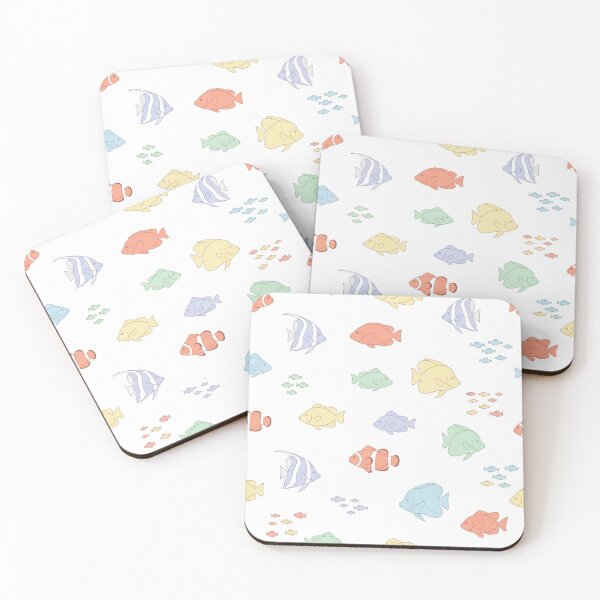 Item preview, Kawaii Pastel Tropical Fish Pattern | Cute Ocean Print for Nursery | Soft, Light-Colored Underwater Design designed and sold by DibuHumor.
