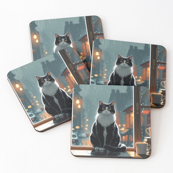 Item preview, Rainy Window Cat – Looking Back at You designed and sold by LEO'S CREATURE　れおずくりーちゃー.