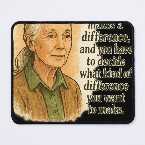 Item preview, Jane Goodall “Make a Difference” Inspirational Quote Design designed and sold by LatestDesign95.