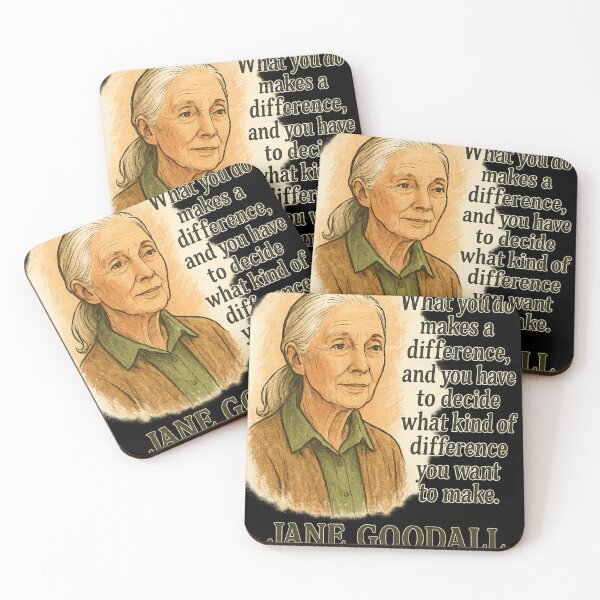 Item preview, Jane Goodall “Make a Difference” Inspirational Quote Design designed and sold by LatestDesign95.