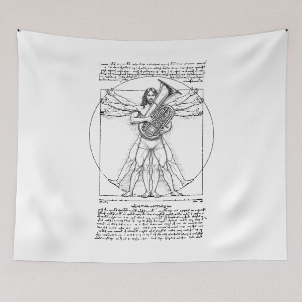 Item preview, Tuba Player Tubaist Tubist Vitruvian Man Leonardo Da Vinci designed and sold by GrandeDuc.