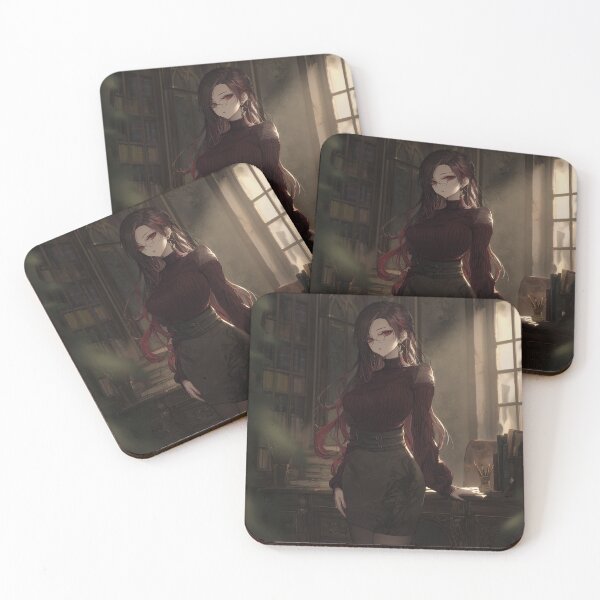 Item preview, Elegant Scholar - Red-Haired Anime Librarian designed and sold by Hartfield Press.