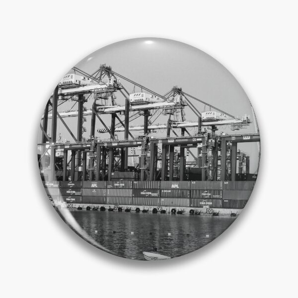 Item preview, Industrial Port Scene With Giant Container Cranes, Cargo Ships, And Calm Water designed and sold by Nmallia.