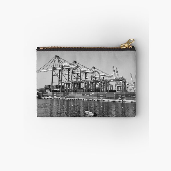 Item preview, Industrial Port Scene With Giant Container Cranes, Cargo Ships, And Calm Water designed and sold by Nmallia.