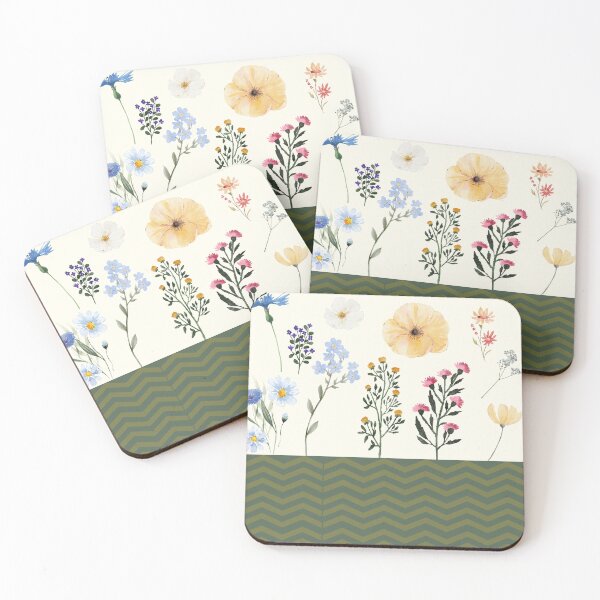 Item preview, Sweet Floral Green Wave Lines Pattern designed and sold by HoneyBlizz.