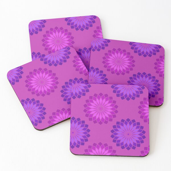 Item preview, Geometric purple flowers designed and sold by Lowfidesigns.