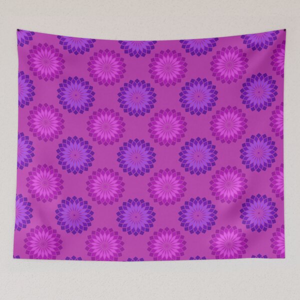 Item preview, Geometric purple flowers designed and sold by Lowfidesigns.