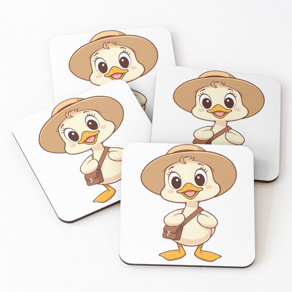 Item preview, Cute Duck in Explorer Hat - Kawaii Adventure Animal Character designed and sold by ArtSparkCo.