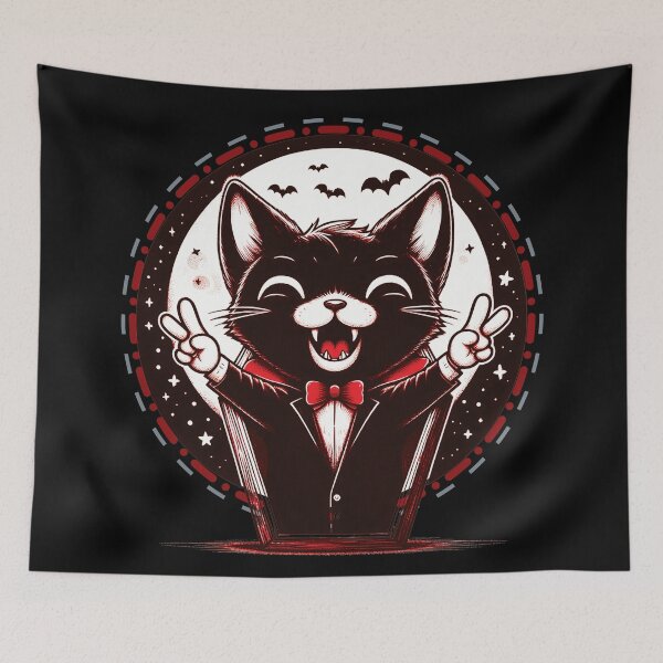 Item preview, Vampire Cat Peace Sign6 designed and sold by HappyHavenStu.