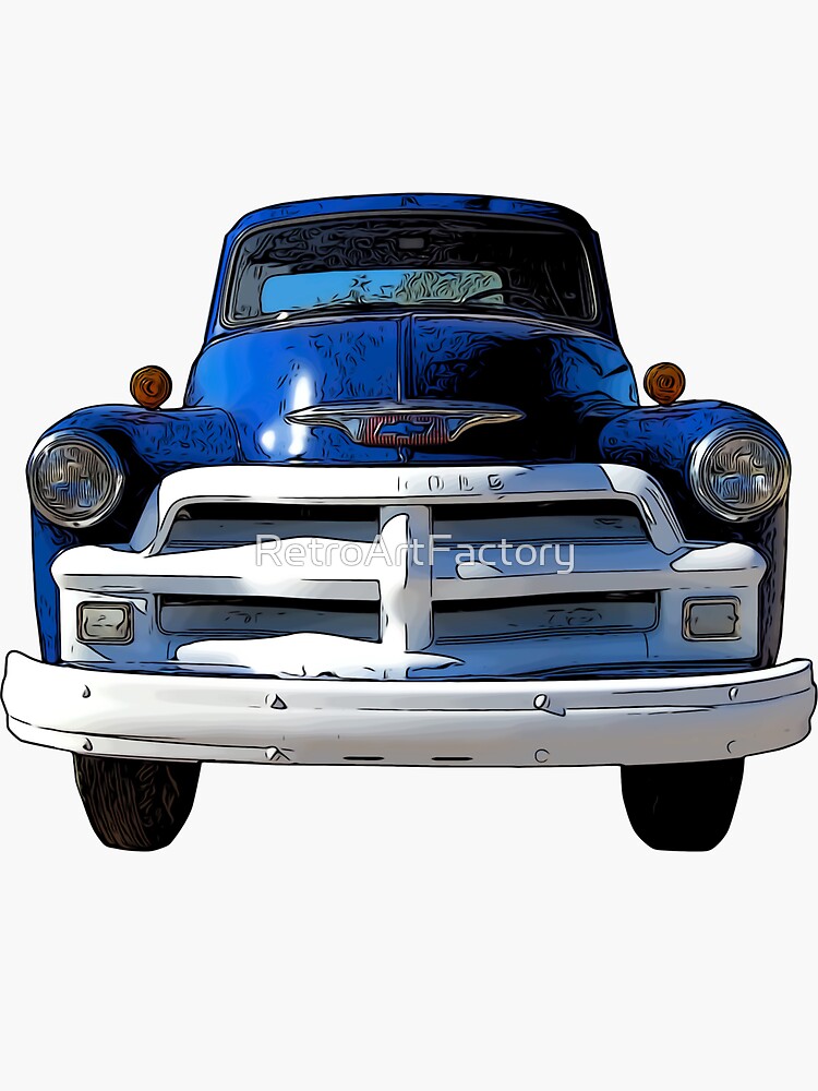 Blue Truck from the 1940s by RetroArtFactory
