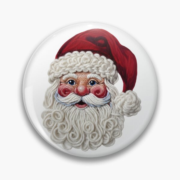 Item preview, Festive Faux Yarn Santa Head – Cosy Embroidery-Style Christmas Design designed and sold by RSK Originals.