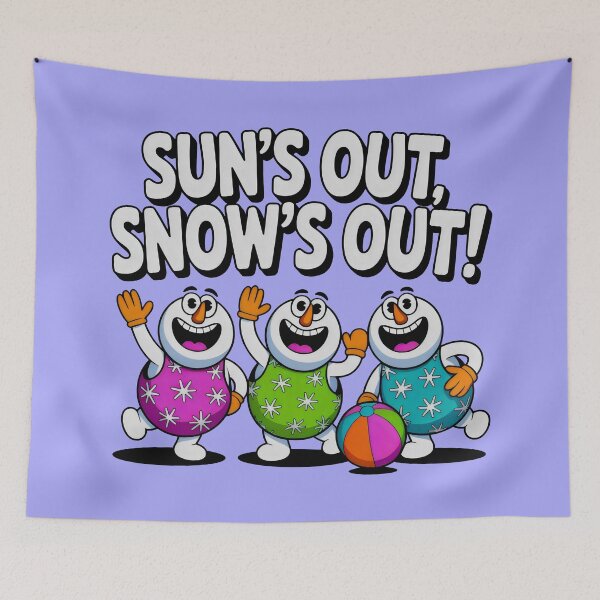 Item preview, Joyful Snowmen Bringing Winter Spirit to the Beach designed and sold by SplashTastic.