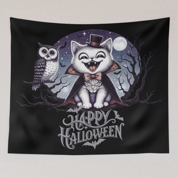 Item preview, Vampire Cat With An Owl D16 designed and sold by HappyHavenStu.