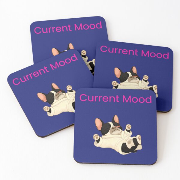 Item preview, Current Mood Cozy Frenchie Dog in a Robe designed and sold by ArtisticDesignsbyLinda.