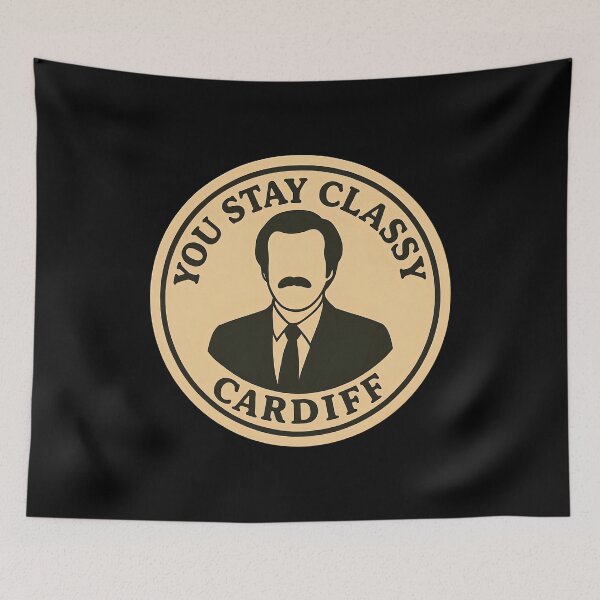 Item preview, Anchorman Inspired Retro UK Print: Cardiff designed and sold by PinUpPizzazz.