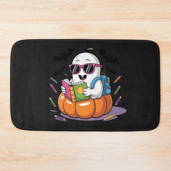 Item preview, Cute Ghost on Pumpkin Float Reading Book | Summer Halloween Cartoon Design designed and sold by ColorSplash123.