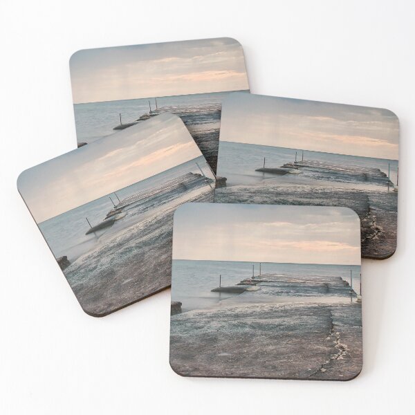 Item preview, Calm Ocean Pier Extends Into Sunset Under Cloudy Sky Over Quiet Sea Waters designed and sold by Nmallia.