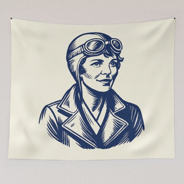 Item preview, Amelia Earhart Vintage Aviation Art designed and sold by Anniko Art Studio.