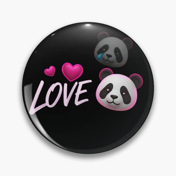 Item preview, Neon Love & Panda Emoji – Glowing Magenta Hearts and Futuristic 3D Art designed and sold by PixelVibe782.