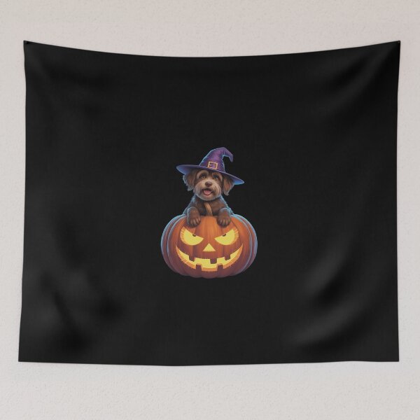 Item preview, Goldendoodle Witch Moon Pumpkin Scary Halloween Dog Lovers  designed and sold by dainegilbert.