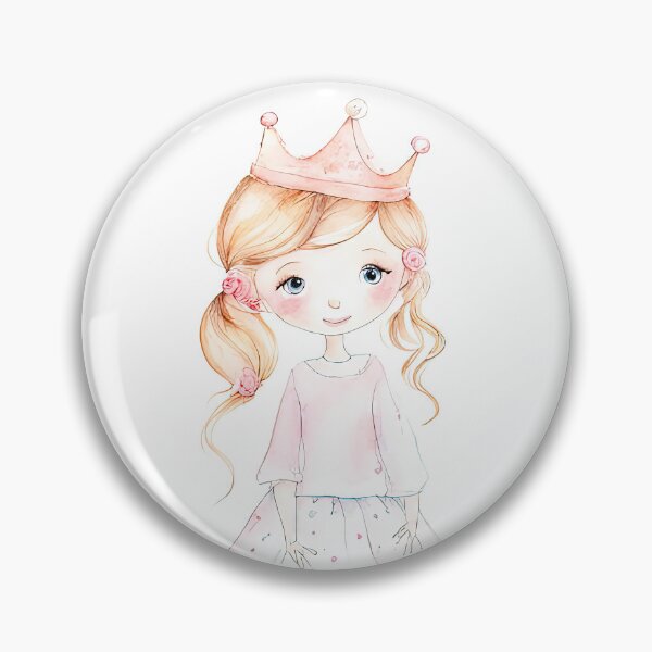 Item preview, Adorable Watercolor Princess Girl in Pink Dress Print designed and sold by LanaGustavsson.