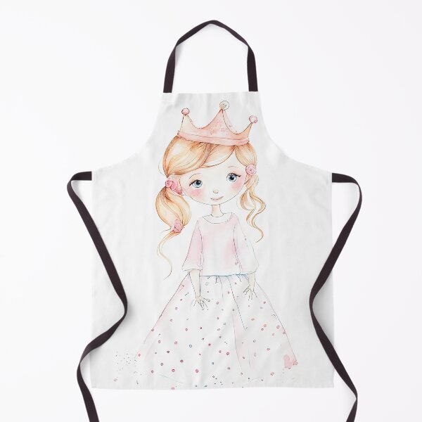 Item preview, Adorable Watercolor Princess Girl in Pink Dress Print designed and sold by LanaGustavsson.