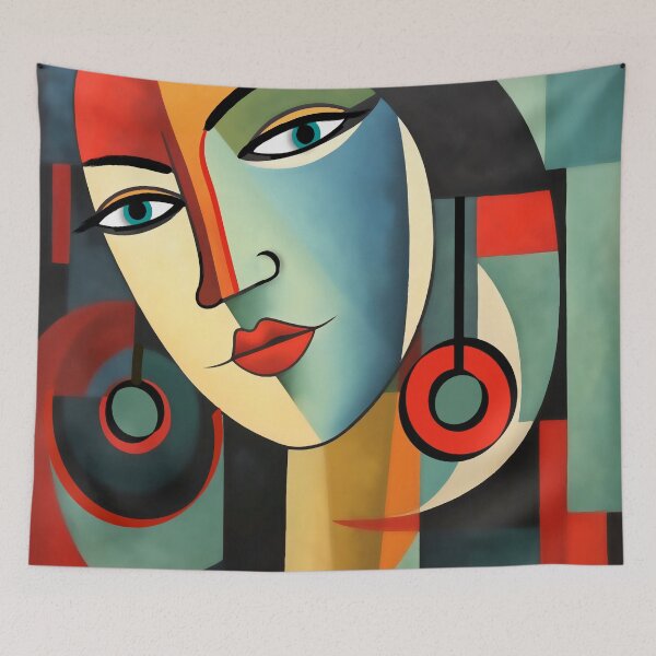 Item preview, Cubist Abstract Portrait designed and sold by ViaARTfactory.