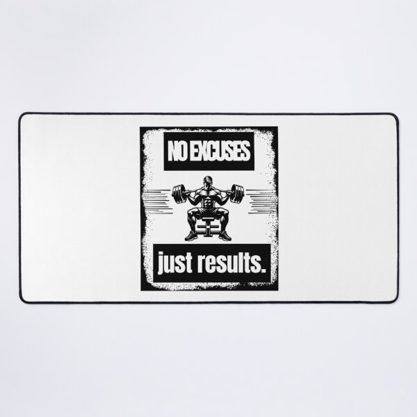 Item preview, No Excuses Just Results – Gym Motivation designed and sold by BA.