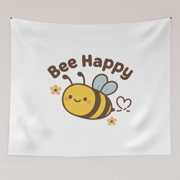 Item preview, Bee Happy – Cute Kawaii Smiling Bee Design designed and sold by Zee's Whimsical Wonders.