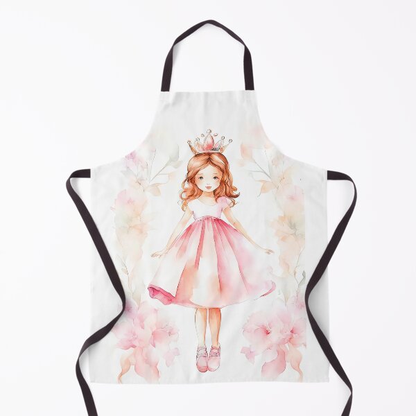 Item preview, Adorable Watercolor Princess Girl in Pink Dress Print designed and sold by LanaGustavsson.
