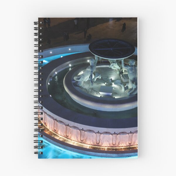 Item preview, Nighttime Circular Fountain With Sculpted Figures, Blue Lighting, And Central Statue Ring designed and sold by Nmallia.