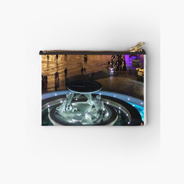 Item preview, Festive Night At Public Square With Christmas Tree, Fountain, And Illuminated Stalls designed and sold by Nmallia.