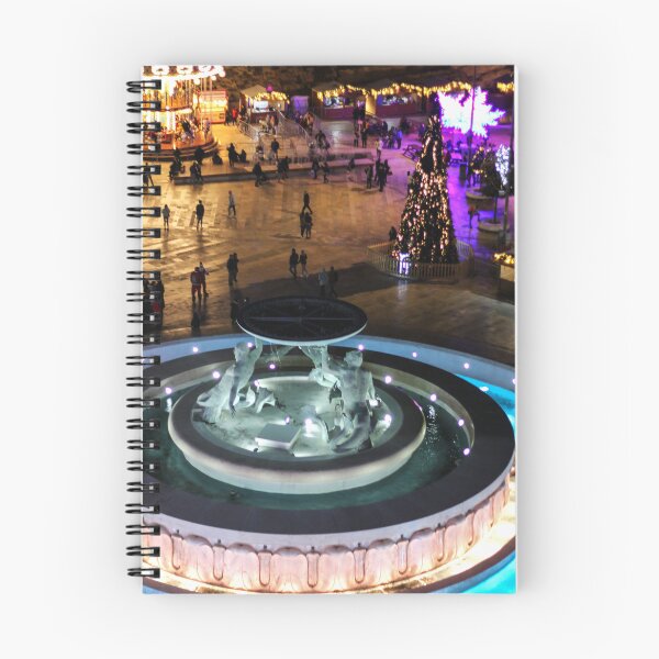 Item preview, Festive Night At Public Square With Christmas Tree, Fountain, And Illuminated Stalls designed and sold by Nmallia.
