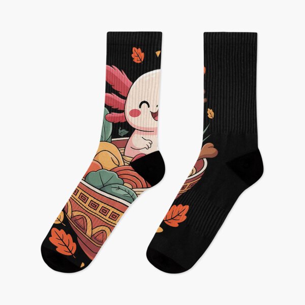 Item preview, Cute Axolotl Eating Ramen Thanksgiving Fall designed and sold by aidenpier.