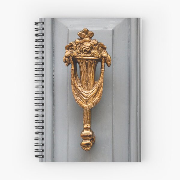 Item preview, Elegant Gold Brass Door Knocker With Floral Ornament On Blue Front Door designed and sold by Nmallia.