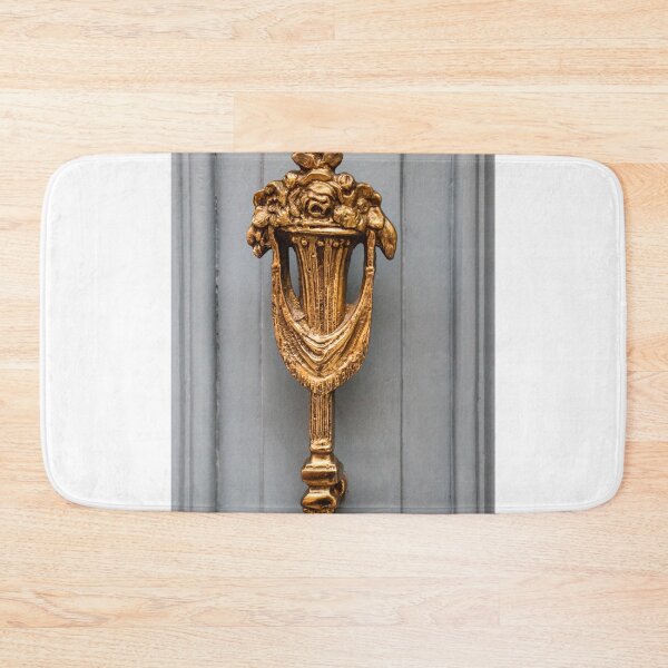 Item preview, Elegant Gold Brass Door Knocker With Floral Ornament On Blue Front Door designed and sold by Nmallia.