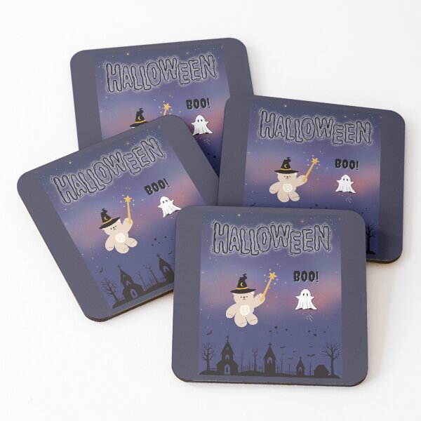 Item preview, Mono Bear Halloween Magic – Cute Witch Bear and Ghost designed and sold by mintmono-studio.
